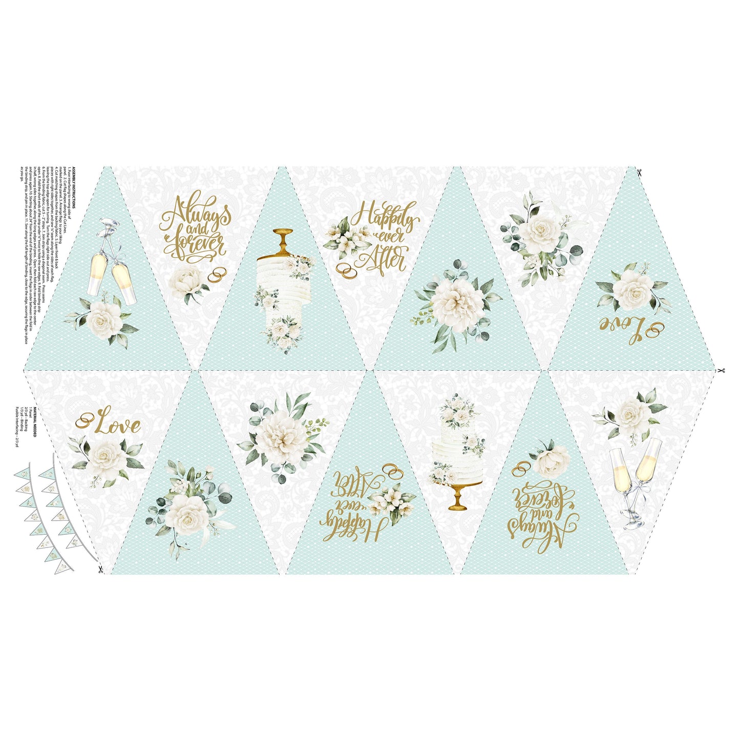 White Wedding ~ Bunting Panel ~ 28381 10 White