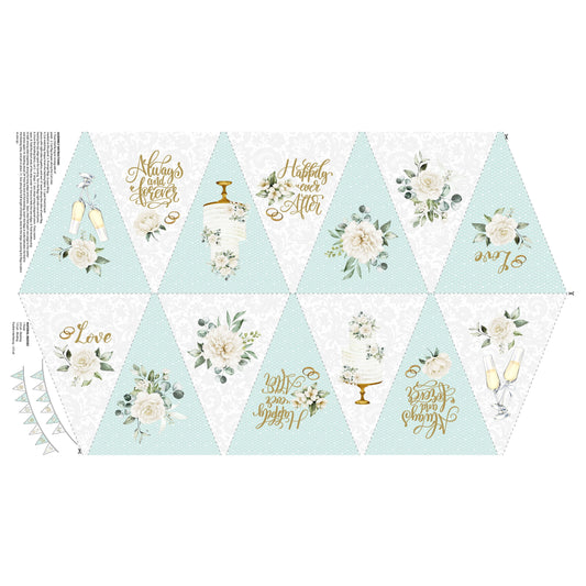 White Wedding ~ Bunting Panel ~ 28381 10 White