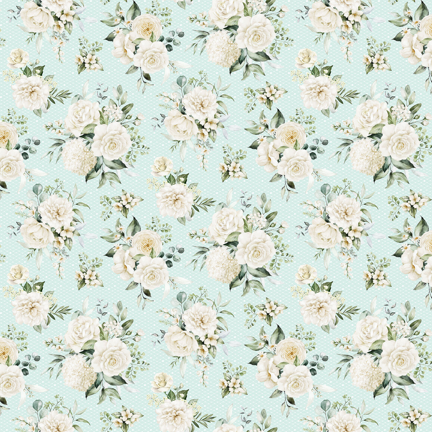 White Wedding ~ Floral ~ 28382 62 Seafoam