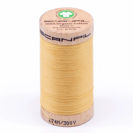 Scanfil Organic Cotton Thread 30wt Solid 300yd Cornsilk 4802