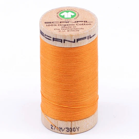 Scanfil Organic Cotton Thread 30wt Solid 300yd Blazing Orange 4804