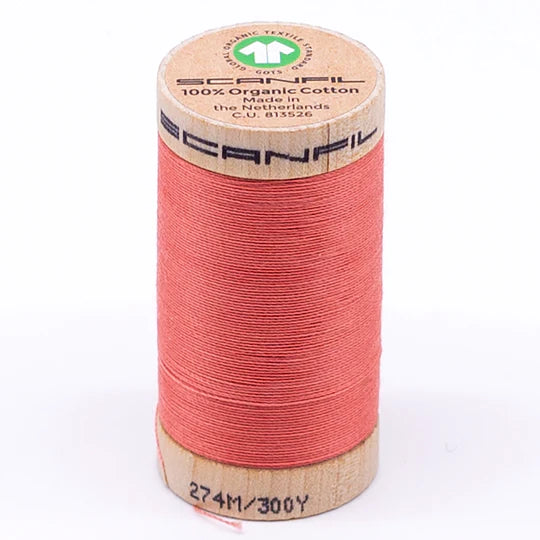 Scanfil Organic Cotton Thread 30wt Solid 300yd Burnt Coral 4807