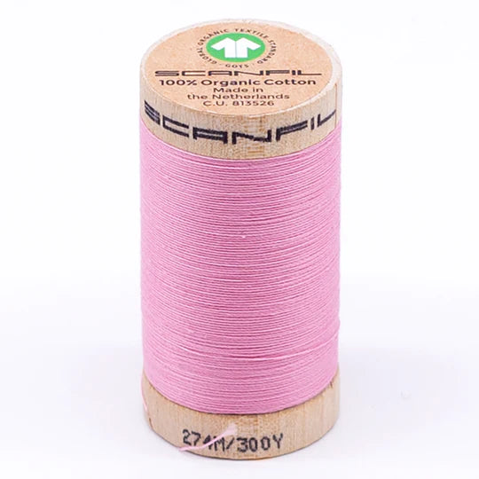 Scanfil Organic Cotton Thread 30wt Solid 300yd Candy Pink 4809