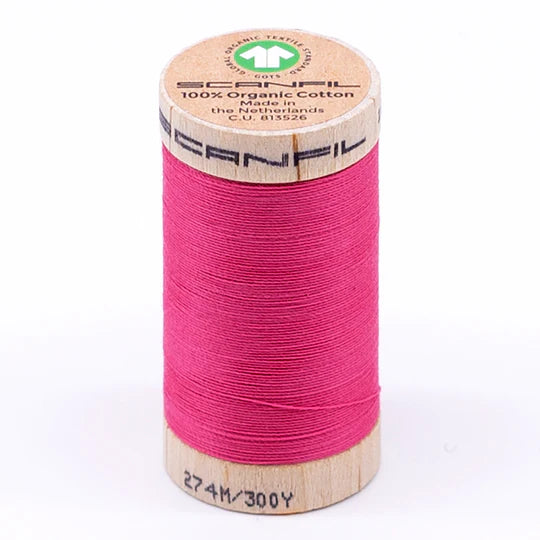 Scanfil Organic Cotton Thread 30wt Solid 300yd Pink Lemonade 4810