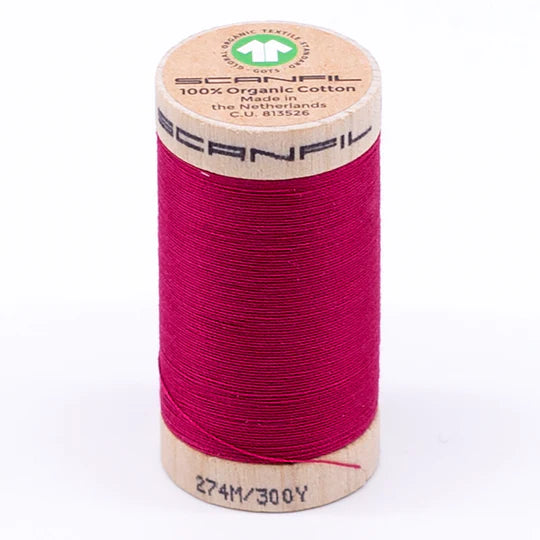 Scanfil Organic Cotton Thread 30wt Solid 300yd Love Poison 4811