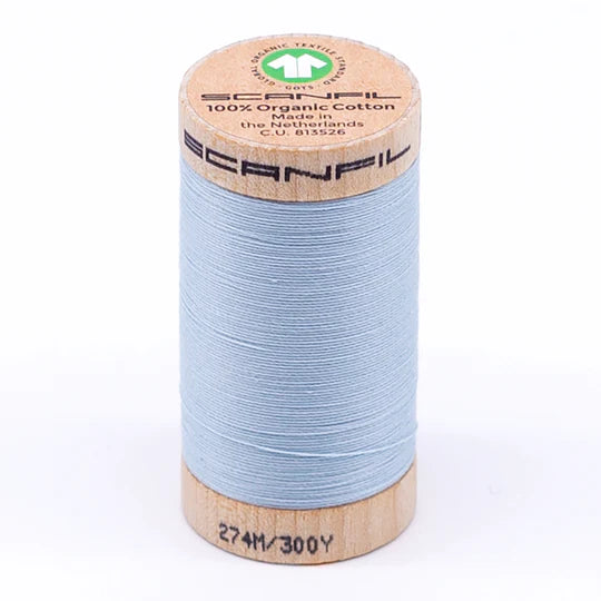 Scanfil Organic Cotton Thread 30wt Solid 300yd Winter Sky 4814