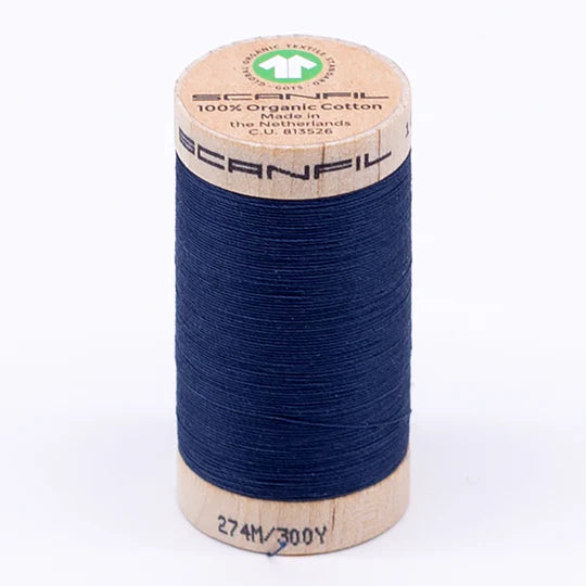 Scanfil Organic Cotton Thread 30wt Solid 300yd Poseidon 4815