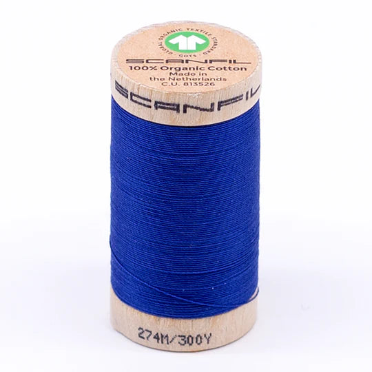 Scanfil Organic Cotton Thread 30wt Solid 300yd Nautical Blue 4817