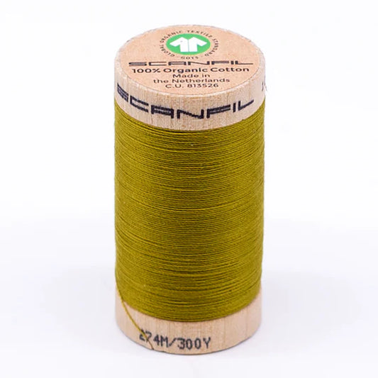 Scanfil Organic Cotton Thread 30wt Solid 300yd Green Envy 4823