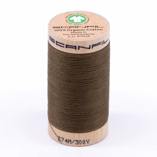 Scanfil Organic Cotton Thread 30wt Solid 300yd Lead Gray 4824