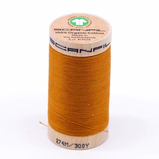 Scanfil Organic Cotton Thread 30wt Solid 300yd Sun Flower 4826