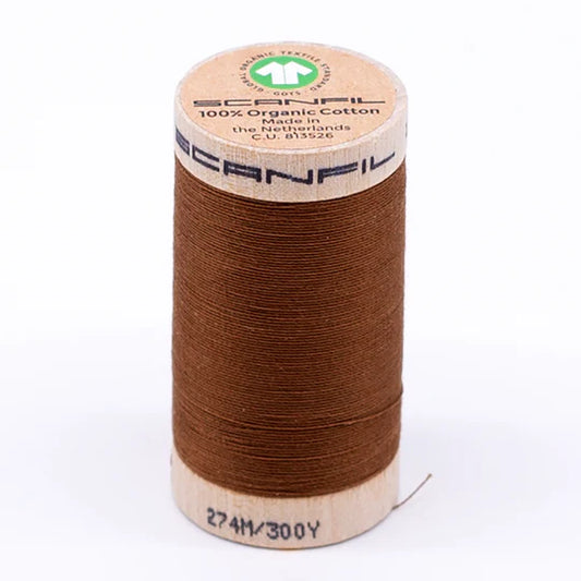 Scanfil Organic Cotton Thread 30wt Solid 300yd Cathay Spice 4827