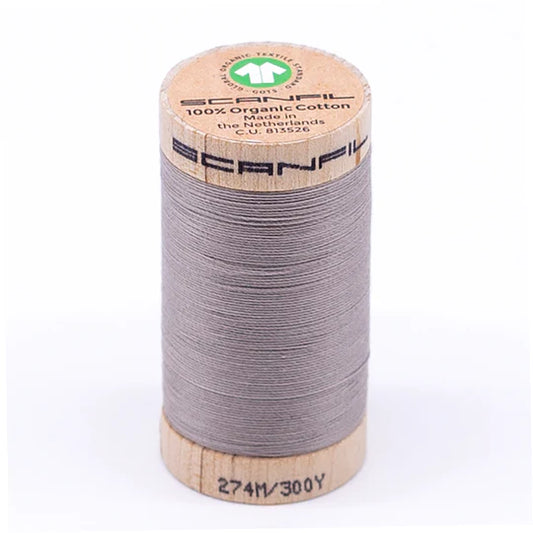 Scanfil Organic Cotton Thread 30wt Solid 300yd Chateau Gray 4831