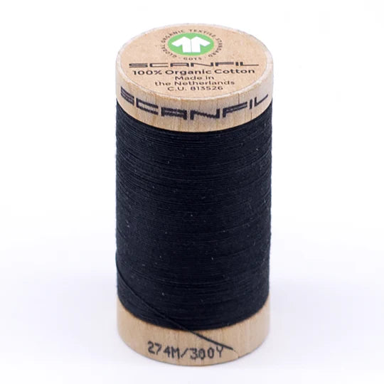 Scanfil Organic Cotton Thread 30wt Solid 300yd Volcanic Ash 4833