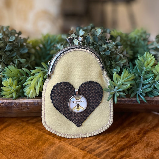 Paxe's Designs | Queen Bee Hand-crafted Wool Change Purse