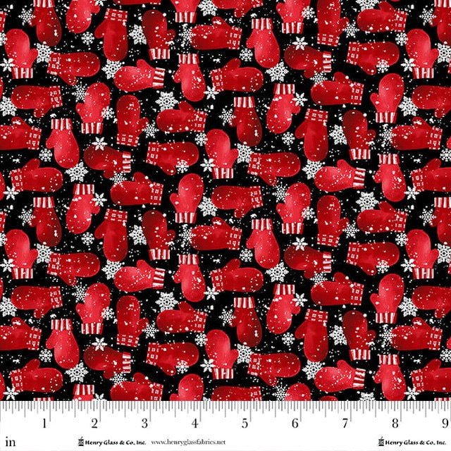 Snow Crew Flannel ~ Mitten Toss ~ F1287-98 Black