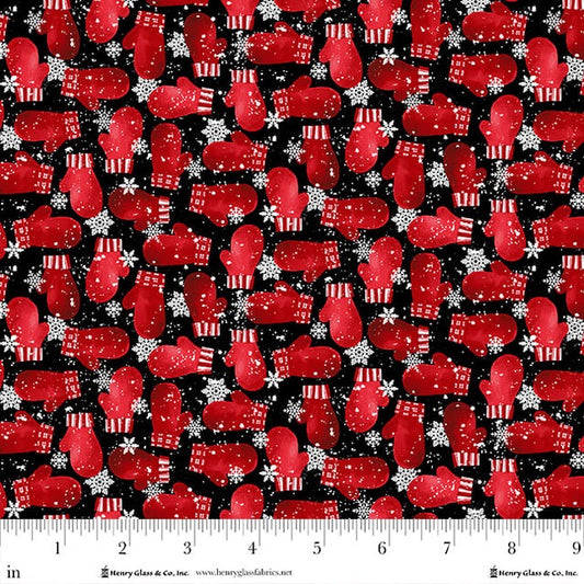 Snow Crew Flannel ~ Mitten Toss ~ F1287-98 Black