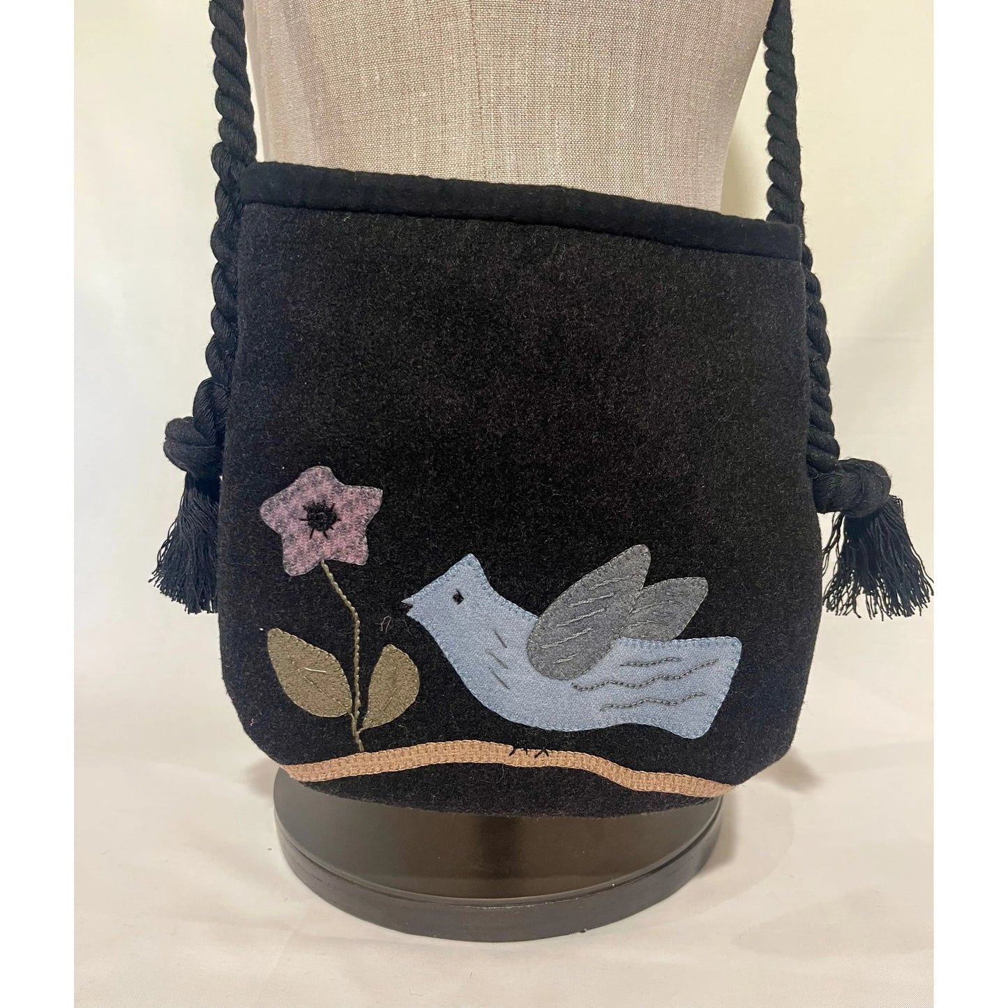 Paxe's Designs | Handmade Wool Purse ~ Blue Bird