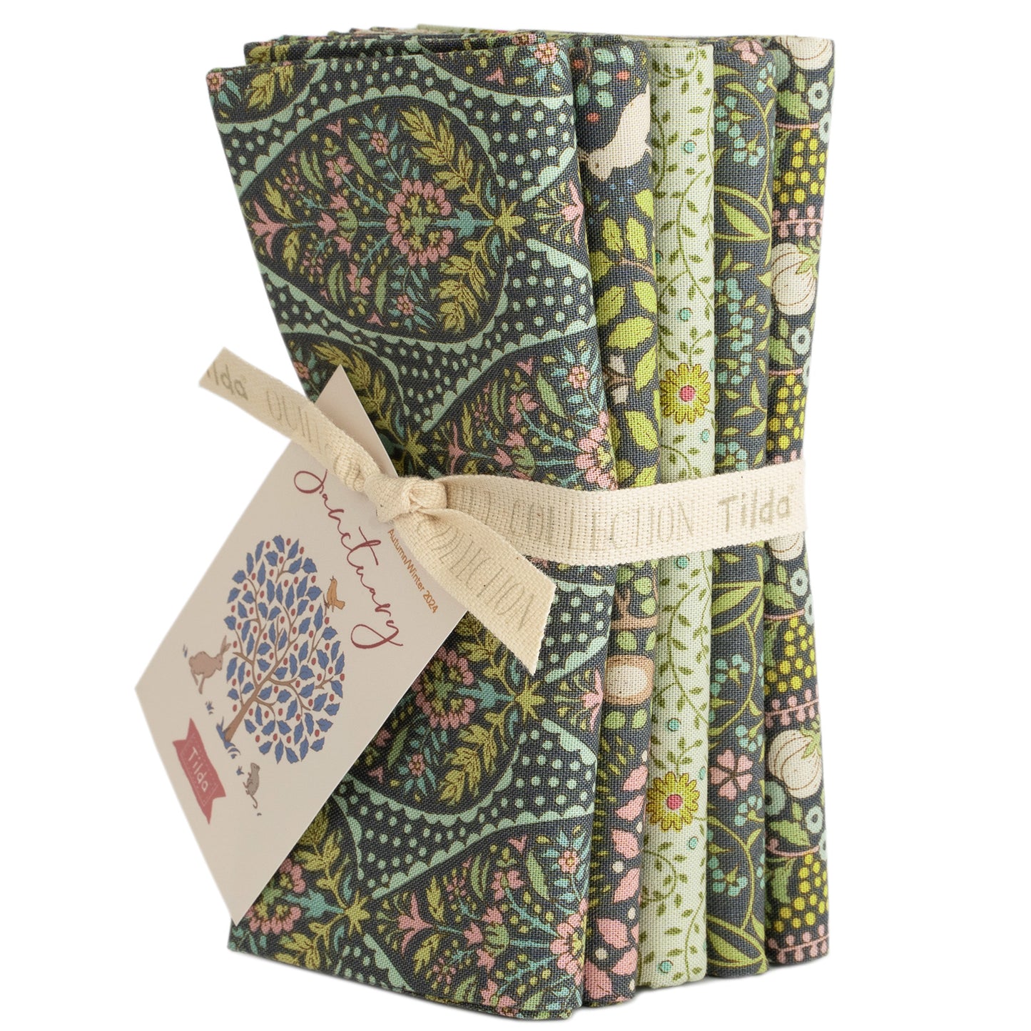 Tilda ~ Sanctuary ~ Fat Quarter Bundle ~ Green and Grey TIL300199