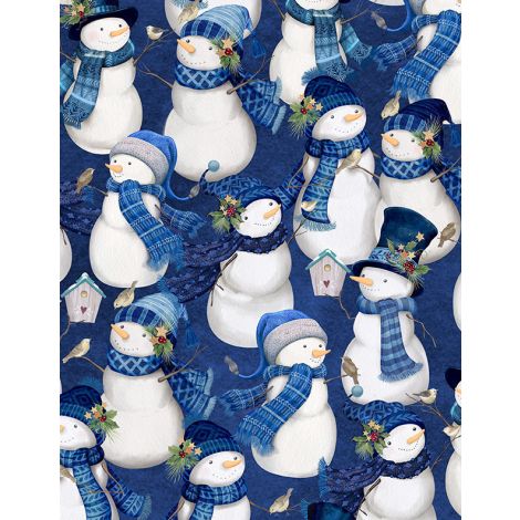 Let It Snow-Man! ~ Packed Snowmen 27753-441 Dark Blue