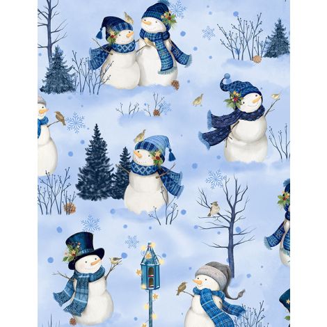 Let It Snow-Man! ~ Scenic Snowmen 27754-414 Light Blue