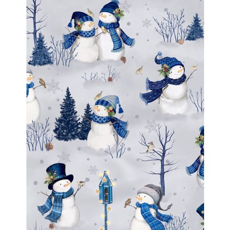 Let It Snow-Man! ~ Scenic Snowmen 27754-914 Grey