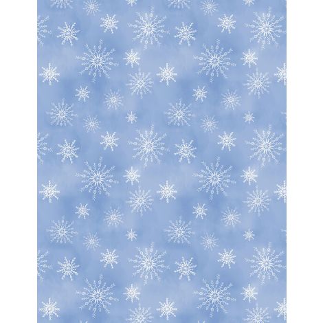 Let It Snow-Man! ~ Snowflakes All Over 27758-410 Light Blue