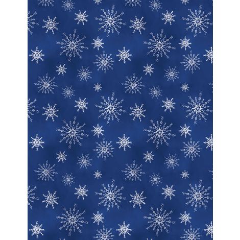 Let It Snow-Man! ~ Snowflakes All Over ~ 27758-414 Dark Blue