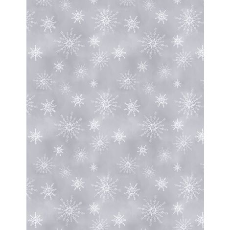Let It Snow-Man! ~ Snowflakes All Over 27758-919 Grey