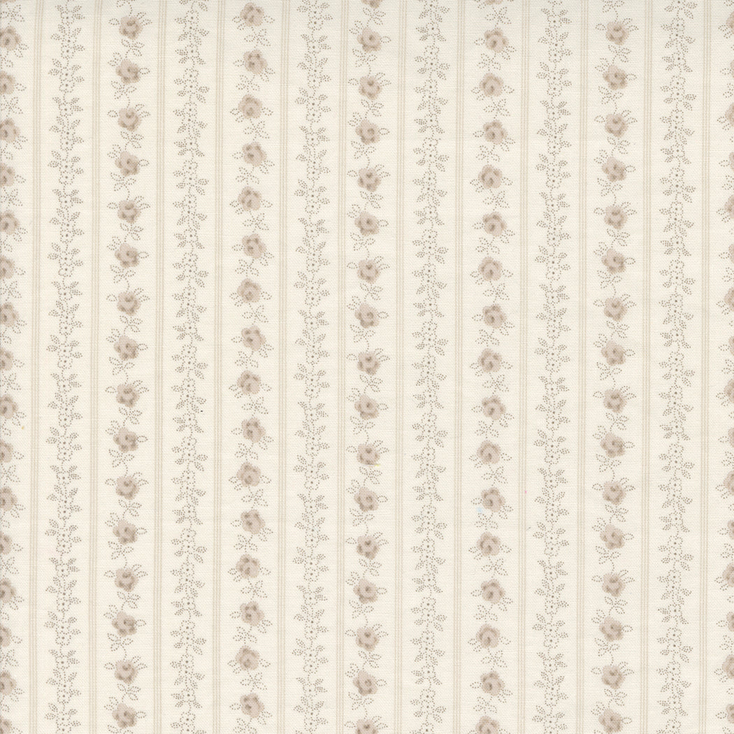 Hollyhocks and Roses ~ Floral Stripe 3056 18 Linen