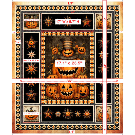 Jeepers Creepers ~ Pumpkin Panel ~ 31007 O Orange