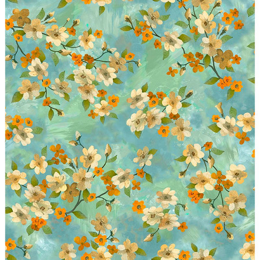 Light of the World ~ Dogwood Floral ~ 31246 -QB Aqua