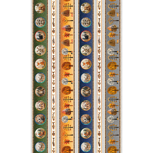 Bearsville ~ Woodland Border Stripe ~ 31259 X Multi