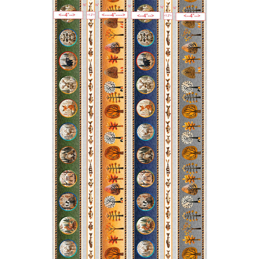 Bearsville ~ Woodland Border Stripe ~ 31259 X Multi