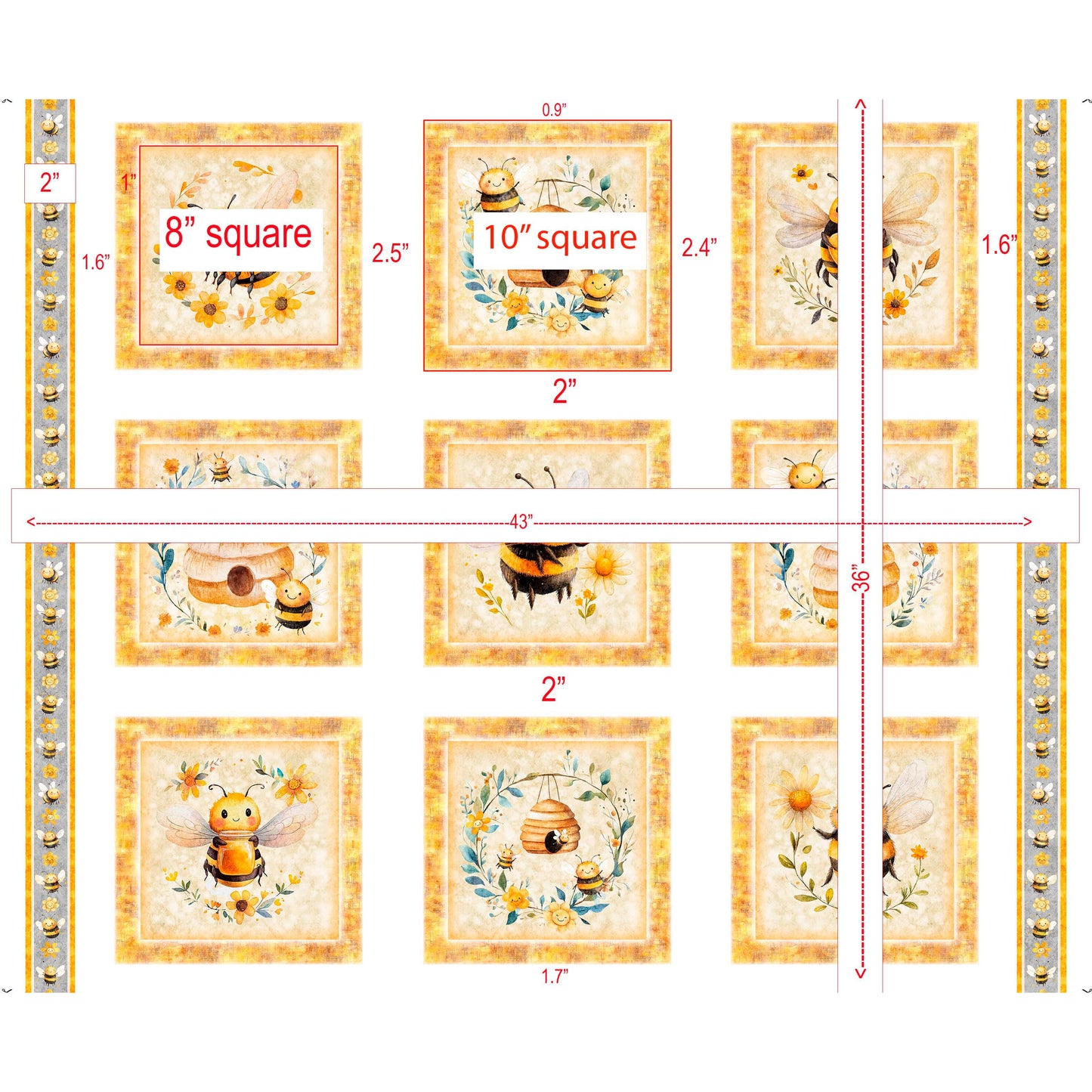 BUZZ, BUZZ, BUZZ ~ Bee Picture Patches ~ 31700-X MULTI