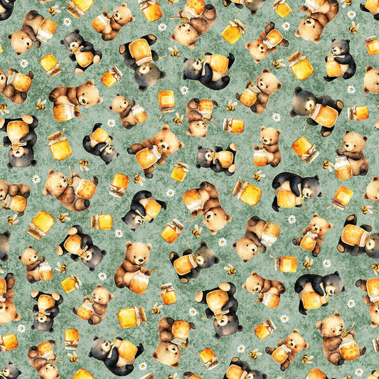 BUZZ, BUZZ, BUZZ ~ Bears & Honey ~ 31702-H SAGE