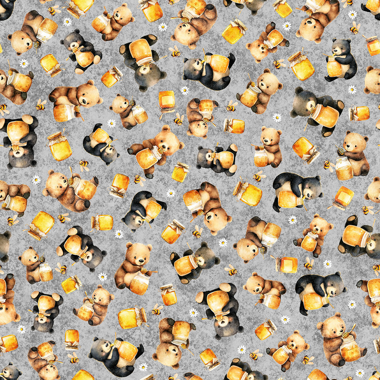 BUZZ, BUZZ, BUZZ ~ Bears & Honey ~ 31702-K GREY