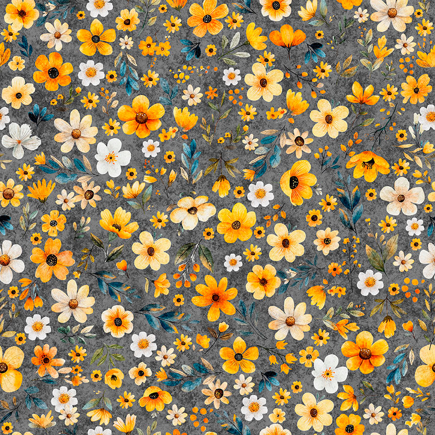 BUZZ, BUZZ, BUZZ ~ Floral ~ 31704-K Dark Grey