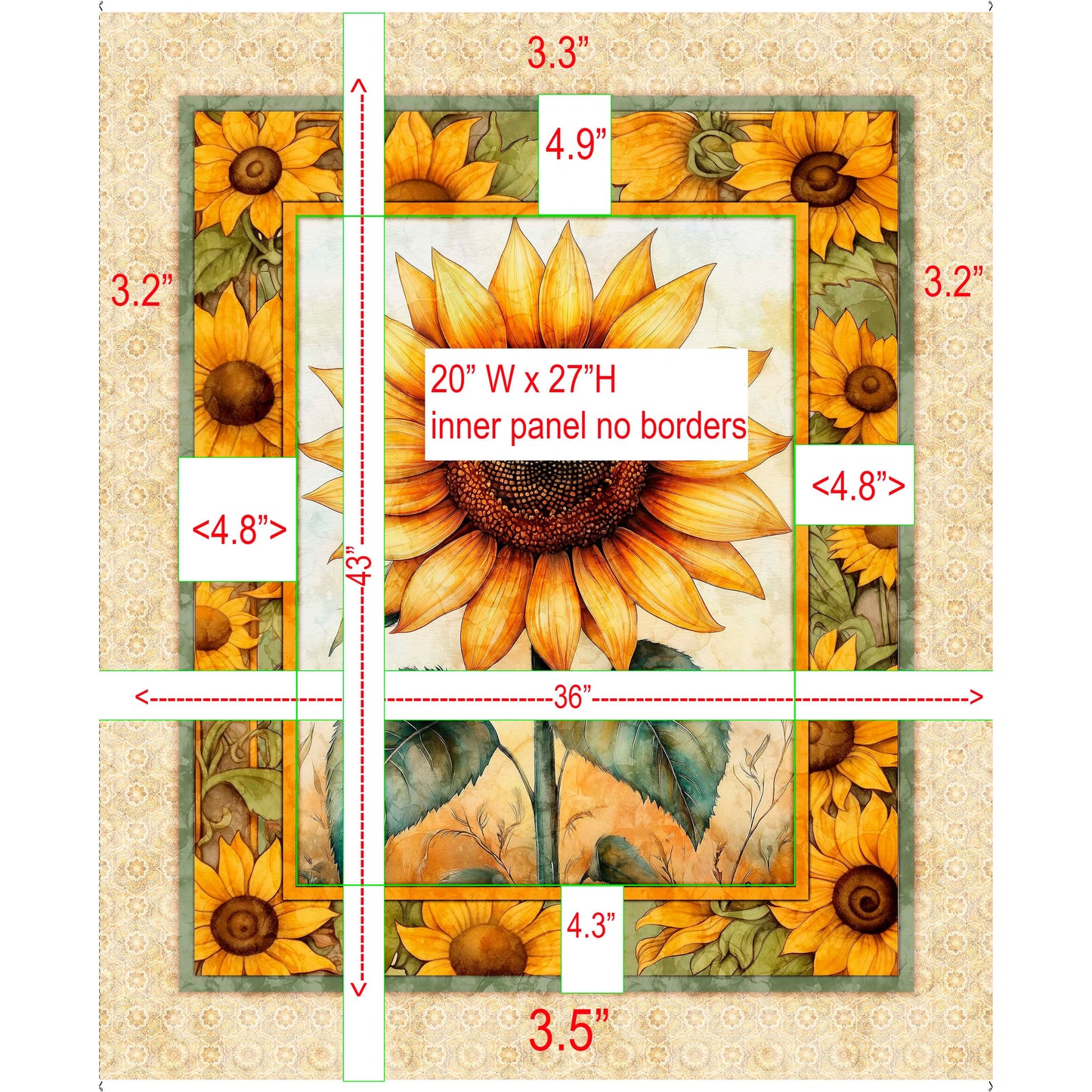 Sunflower Serenade ~ Sunflower Panel ~ 31800-X Multi