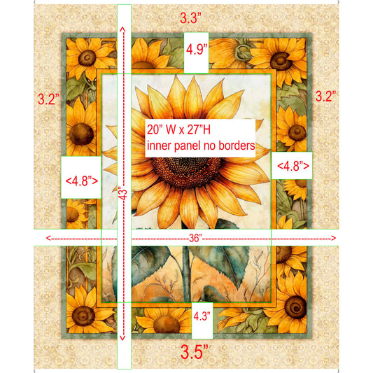 Sunflower Serenade ~ Sunflower Panel ~ 31800-X Multi