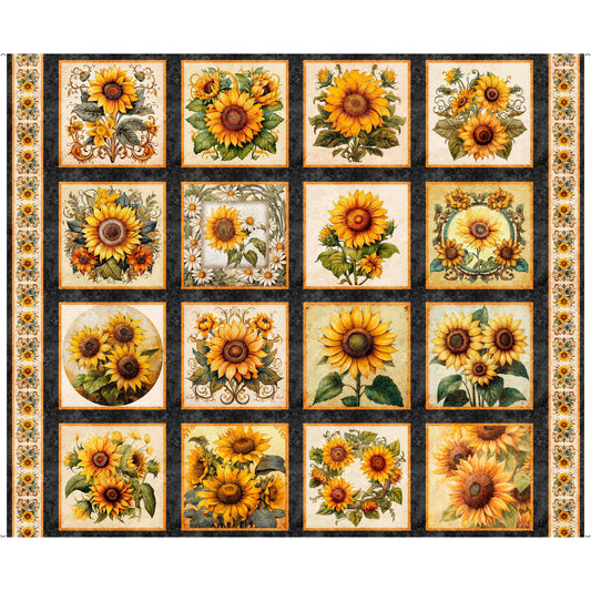 Sunflower Serenade ~ Sunflower Picture Patches ~ 31801-J Charcoal