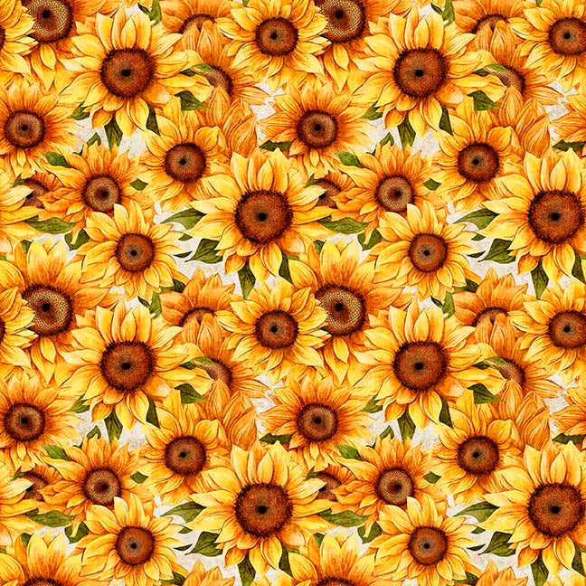 Sunflower Serenade ~ Packed Sunflowers ~ 31804 Z Oatmeal