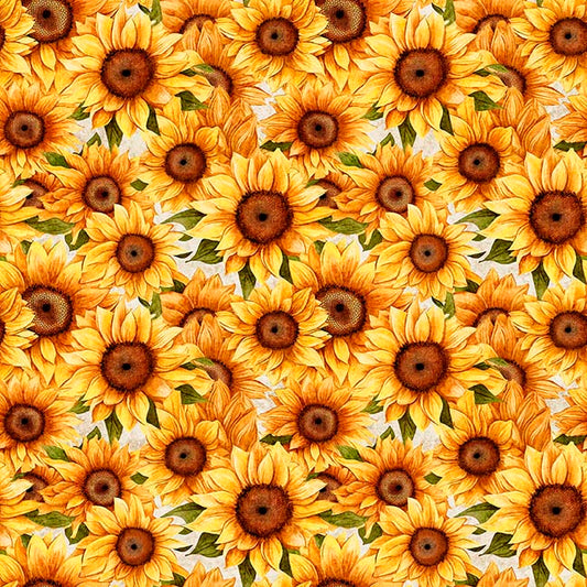 Sunflower Serenade ~ Packed Sunflowers ~ 31804 Z Oatmeal