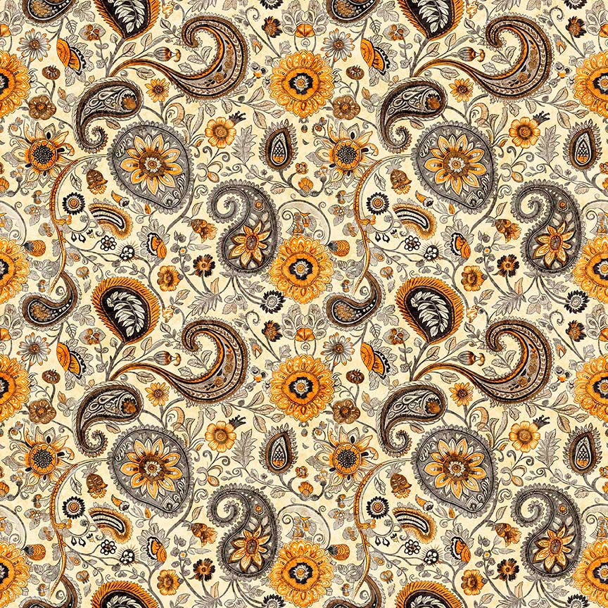 Sunflower Serenade ~ Sunflower Paisley ~ 31806-E Cream