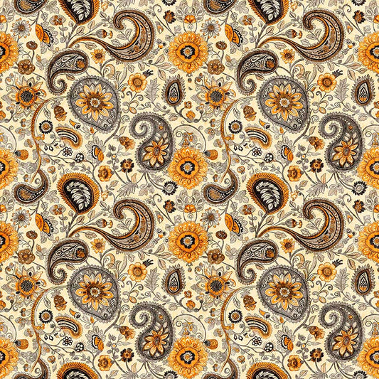 Sunflower Serenade ~ Sunflower Paisley ~ 31806-E Cream