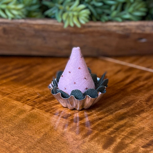 Paxe's Designs | Mini Tart Tin Pink Strawberry Pincushion