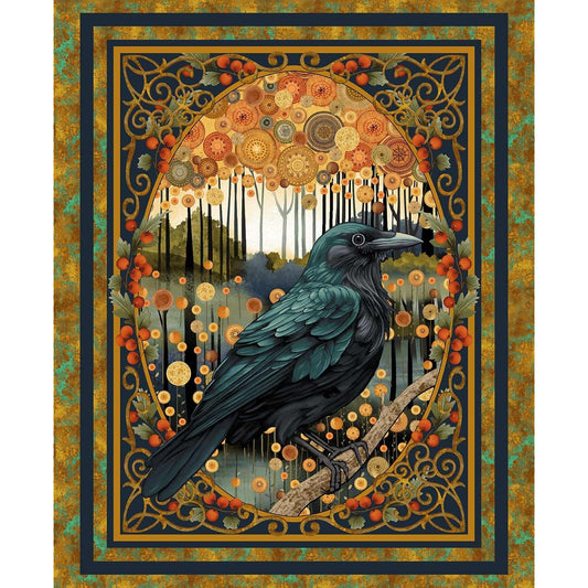 Crow-mazing ~ Crow Portrait Panel ~ 3447P-38 Multi