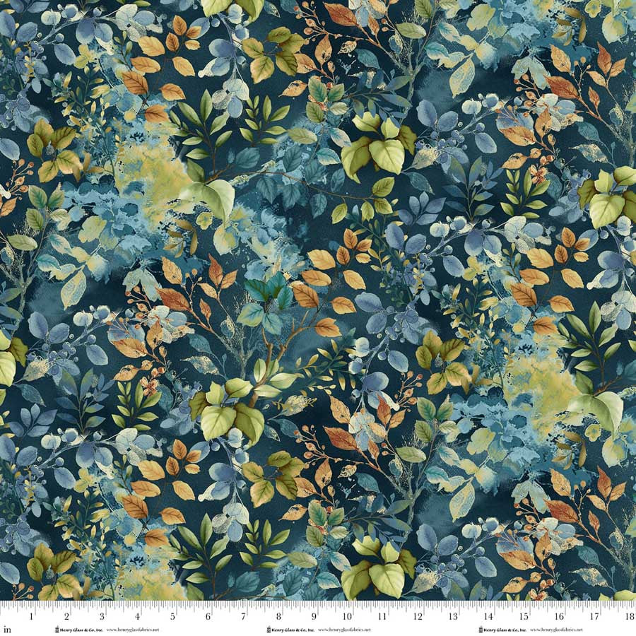 Awakenings ~ Foliage ~ 28" x WOF remnant 3527-77 Blue