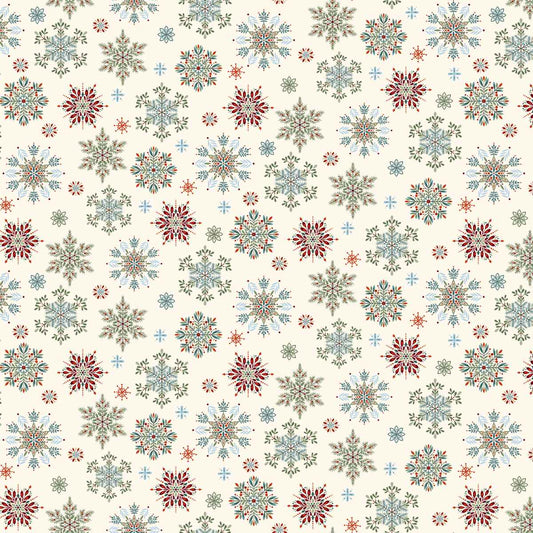 Nordic Holiday Village ~ Snowflakes ~ 3605-11 Cream Multi