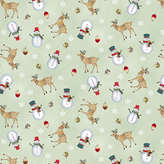 Nordic Holiday Village ~ Nordic Toss ~ 3607-16 Light Sage Multi